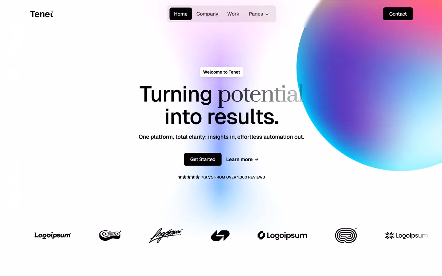 A cutting-edge HTML Marketing template