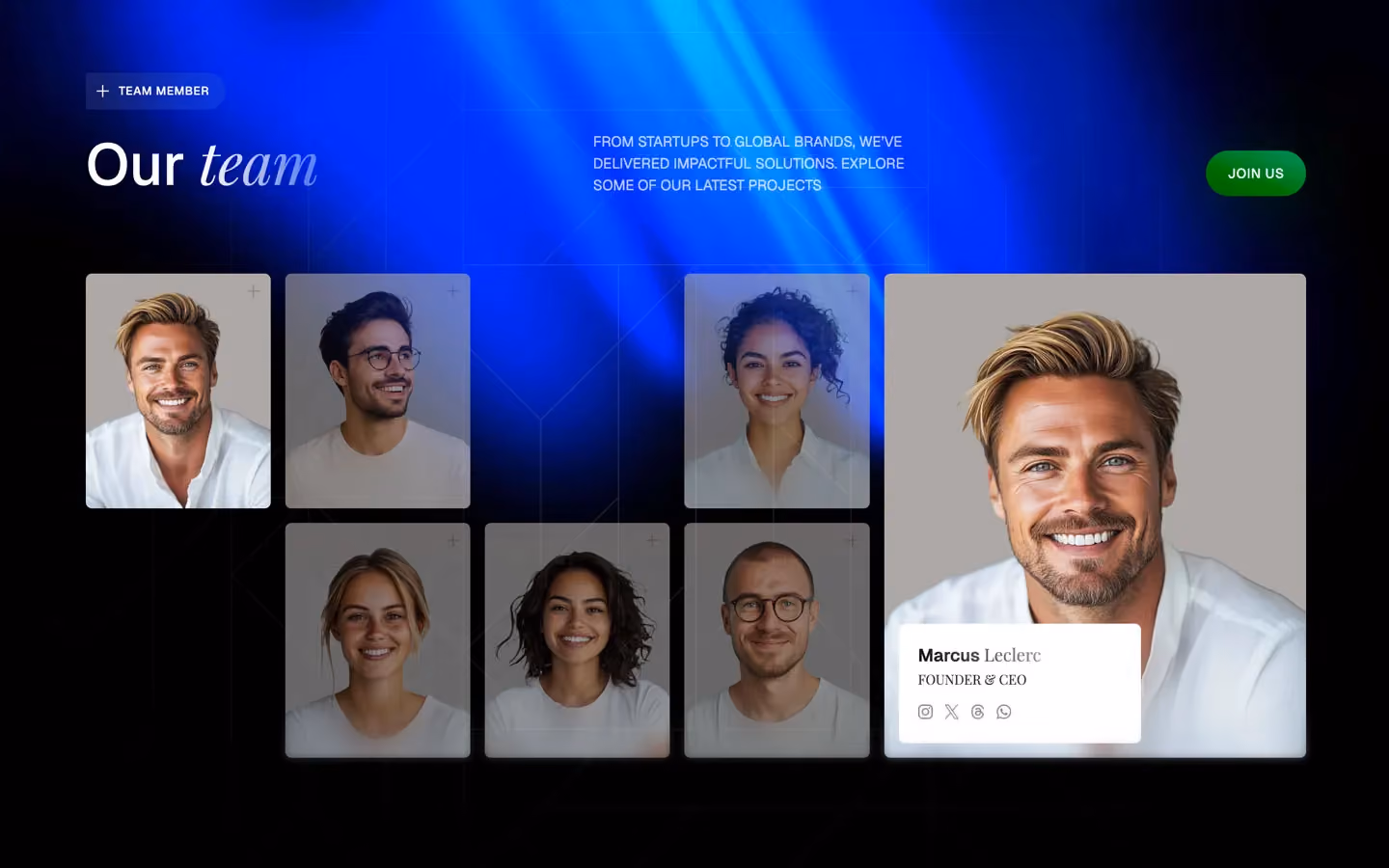 Optune is a refined Webflow template for marketing agencies