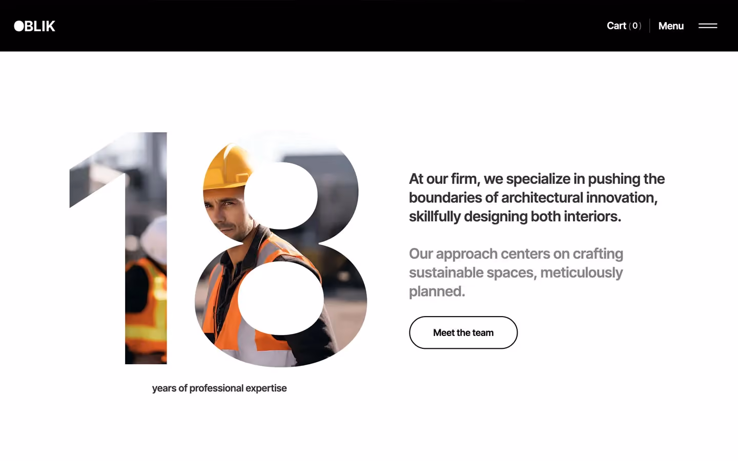 Oblik's Webflow template is an ideal solution for architects.