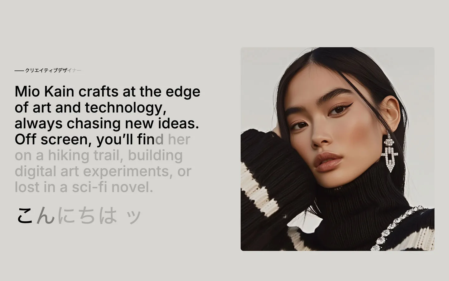 Showcasing Mio, a sophisticated portfolio template for creators