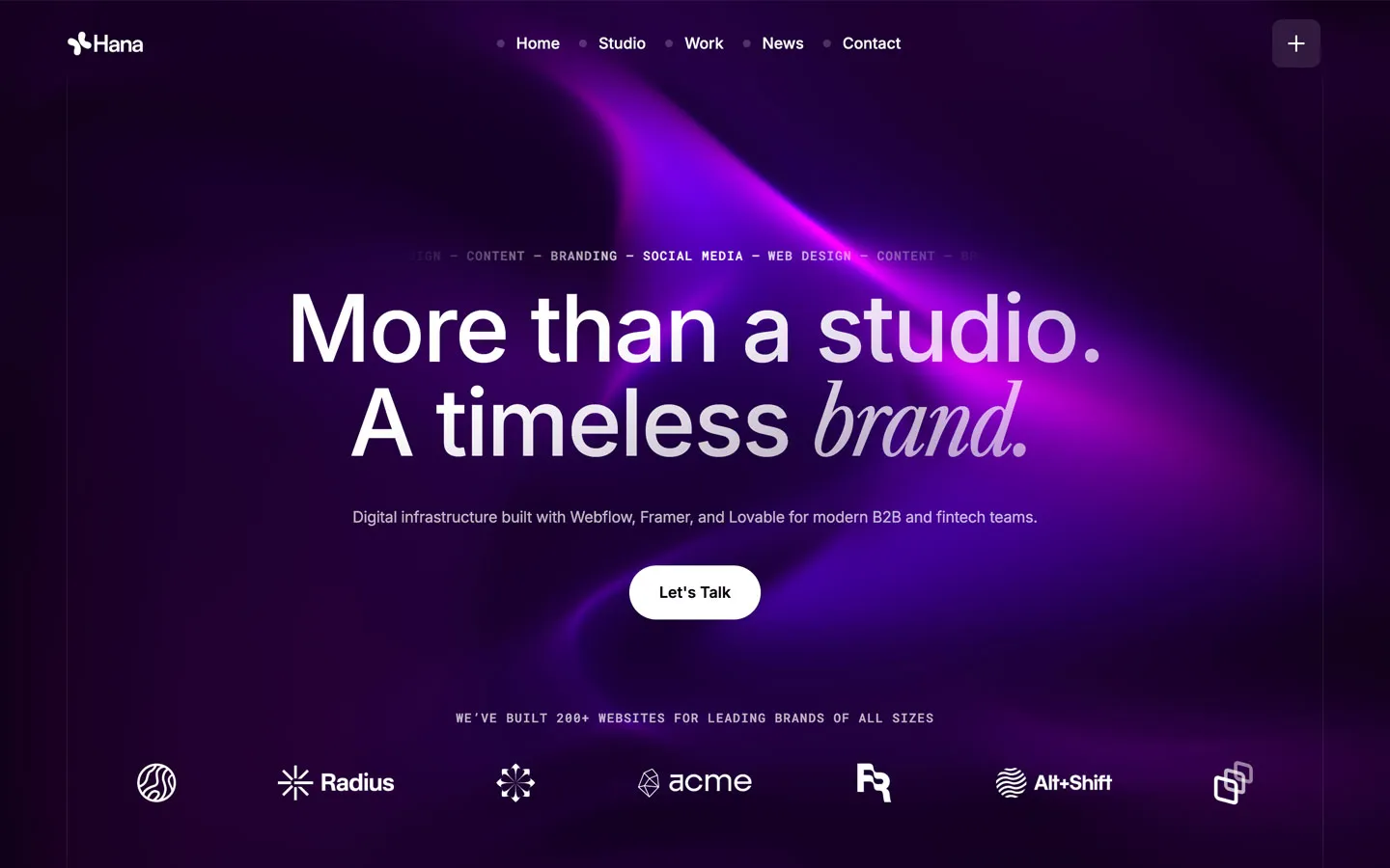 Hana — A modern template for creative studios