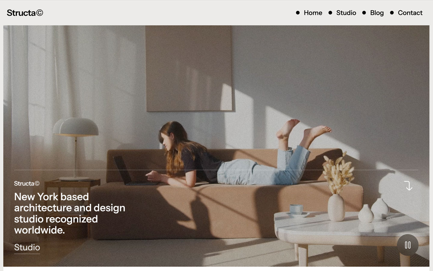 Webflow template is ideal for architects, furniture designers.