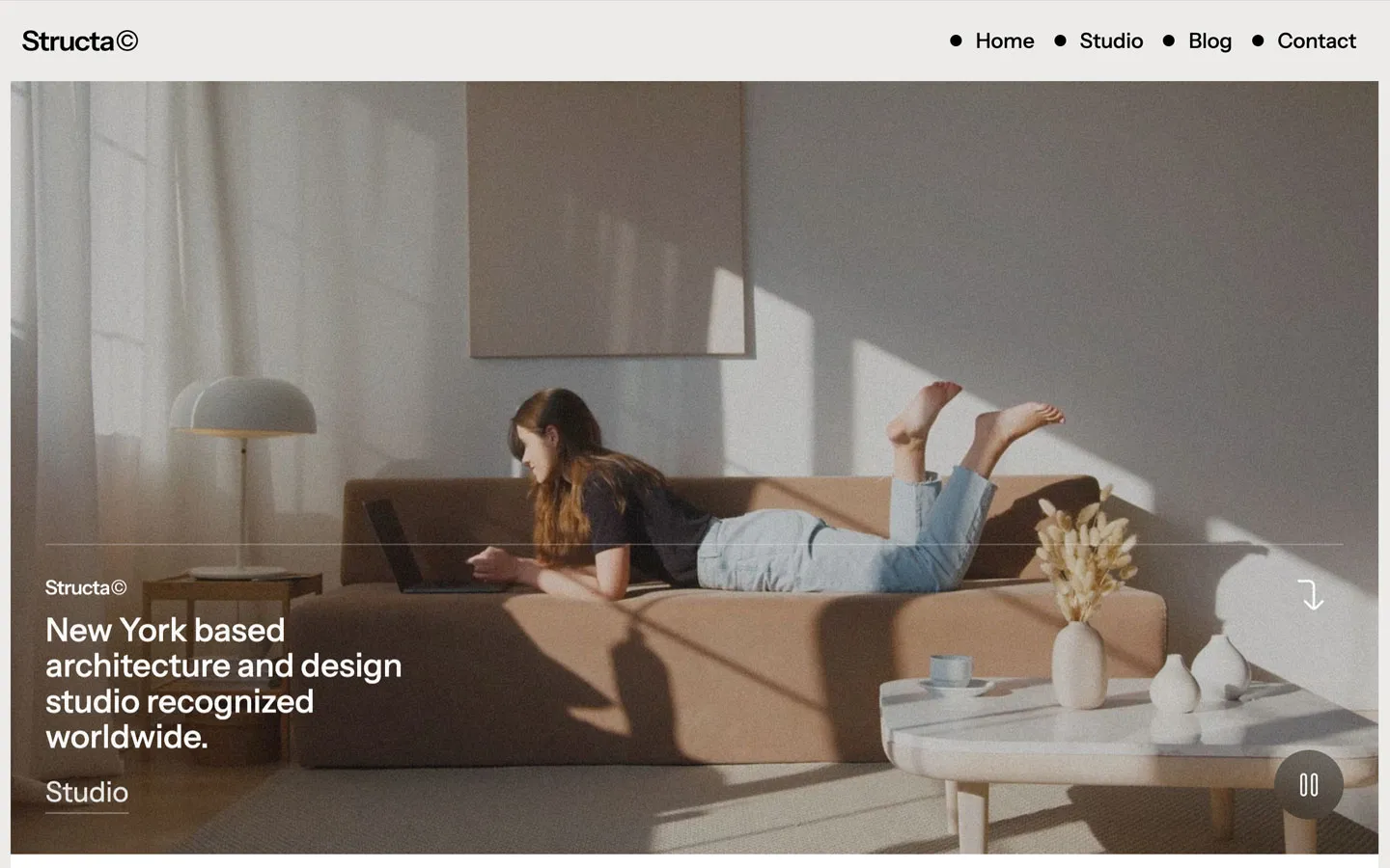 Webflow template is ideal for architects, furniture designers.