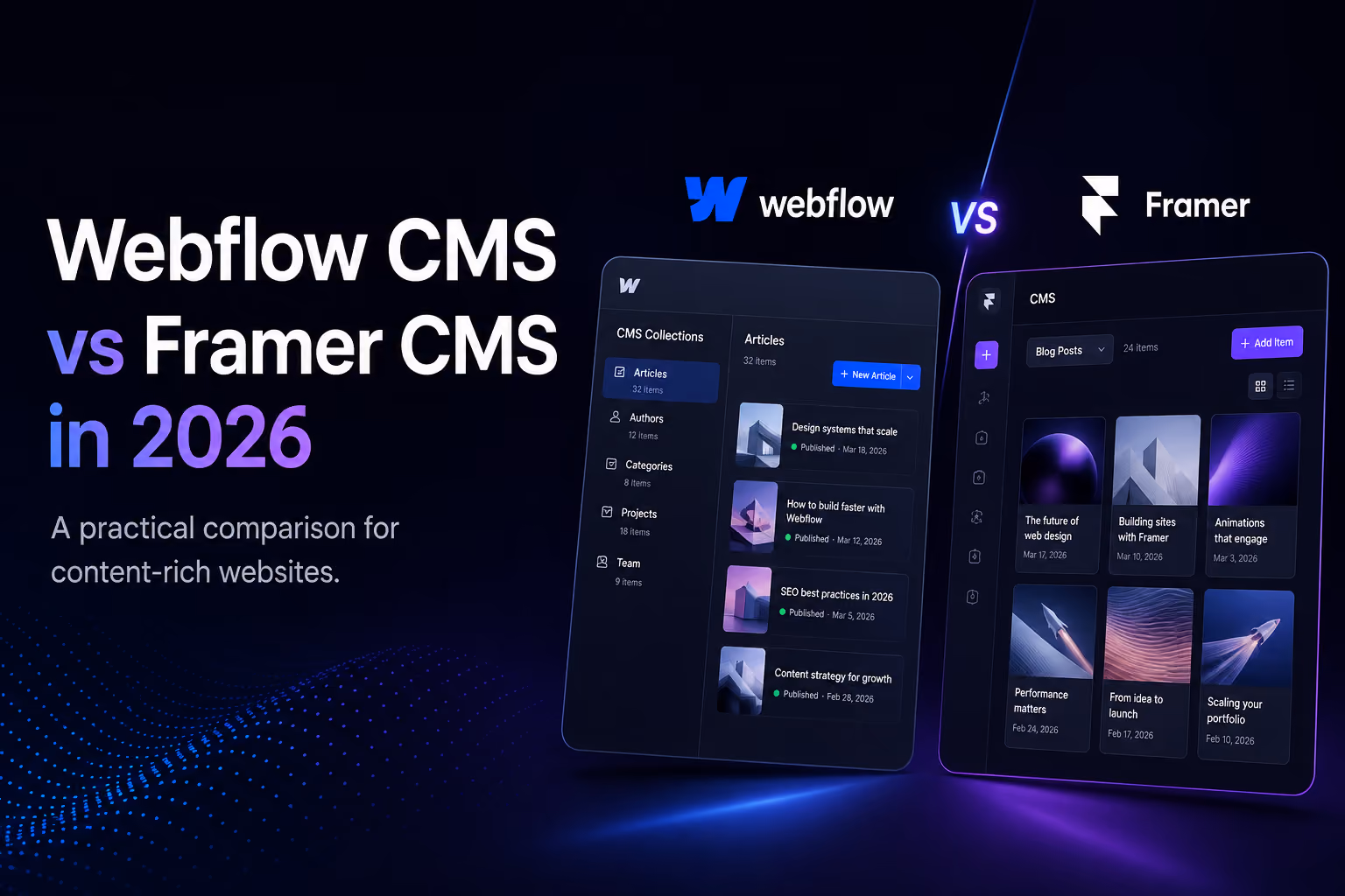 Webflow CMS vs Framer CMS in 2026: Which Is Better?