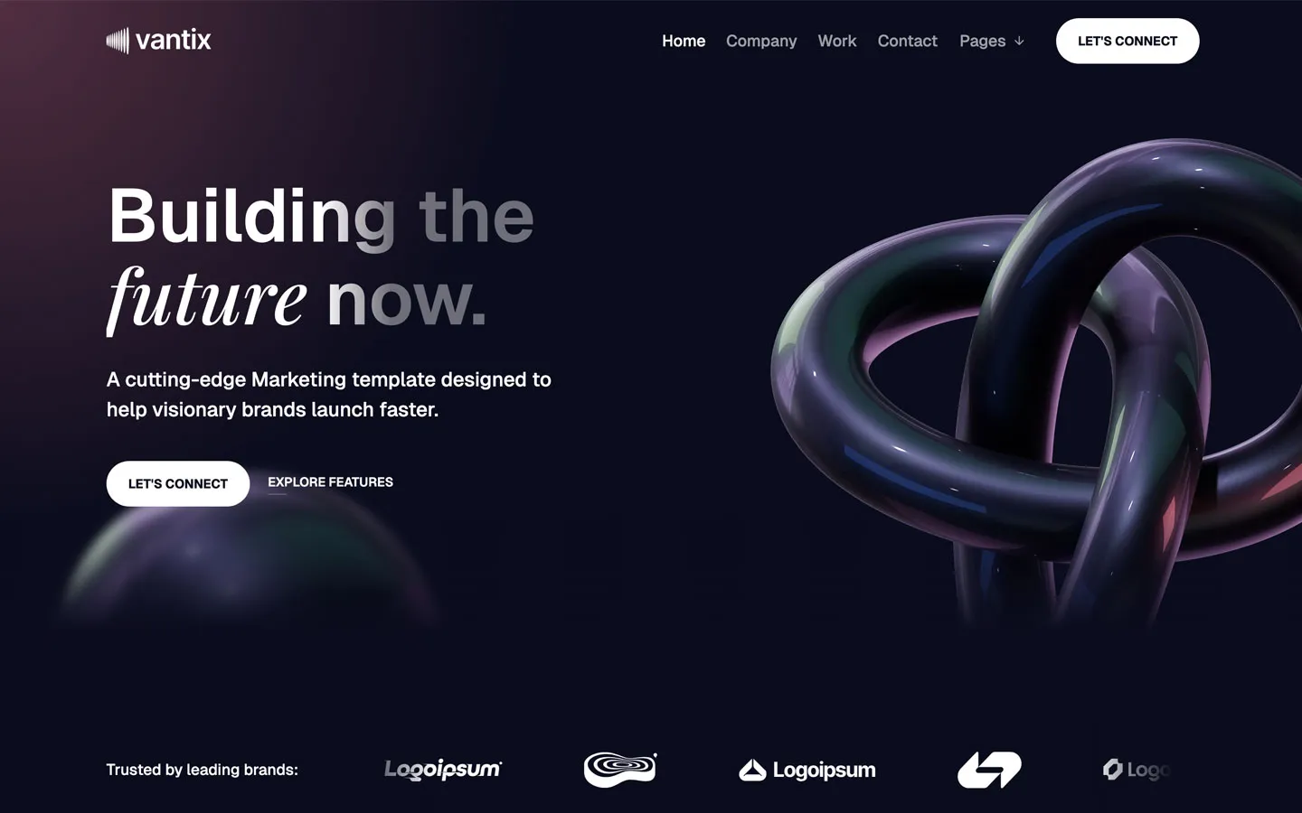 A cutting-edge HTML Marketing template