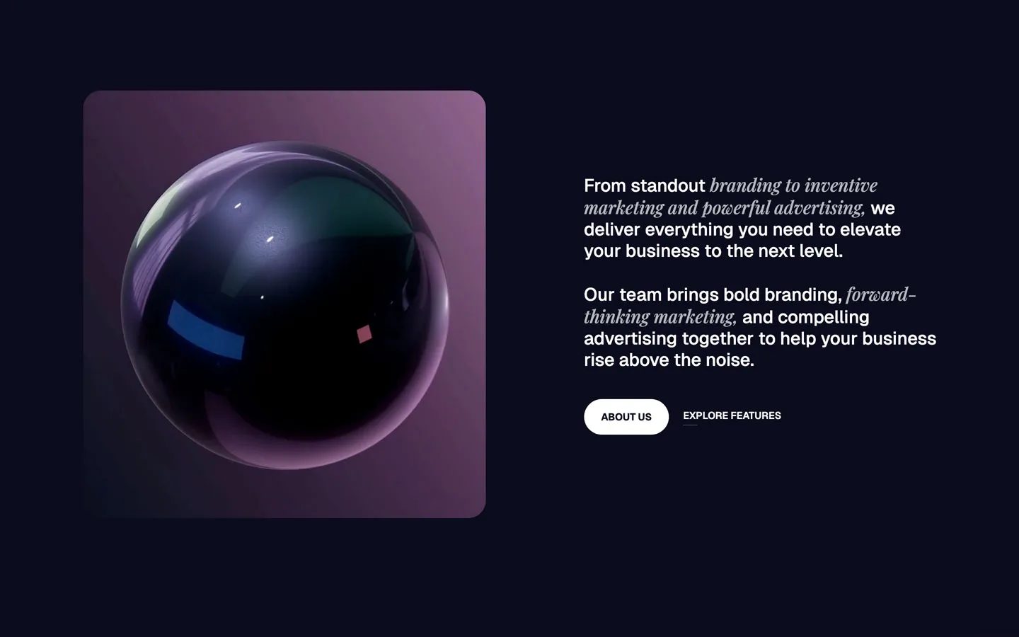 A cutting-edge HTML Marketing template