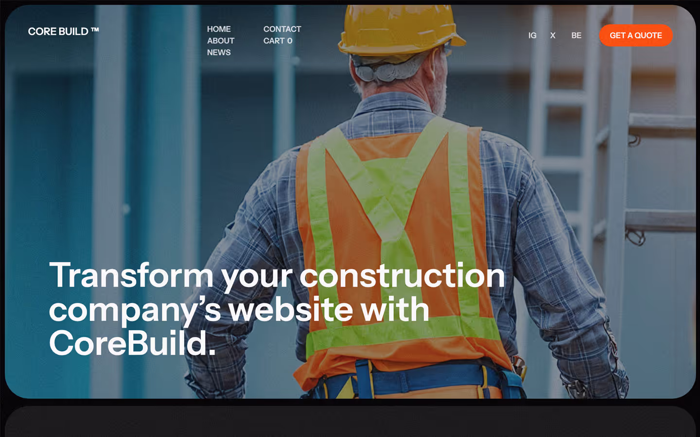 Choose CoreBuild for a contemporary Webflow template