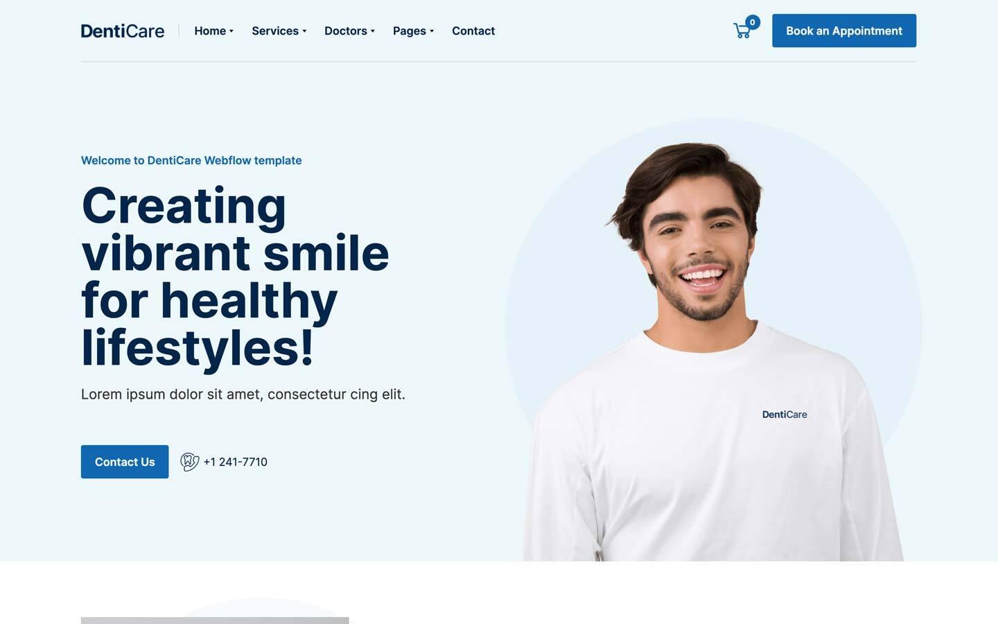 This Webflow template is ideal for dentists.