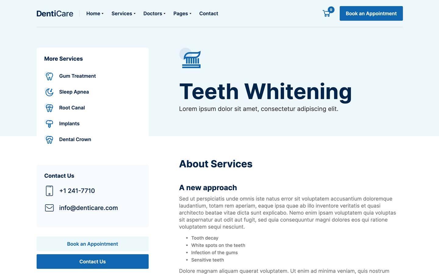 This Webflow template is ideal for dentists.