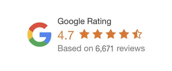 4.7 stars on Google