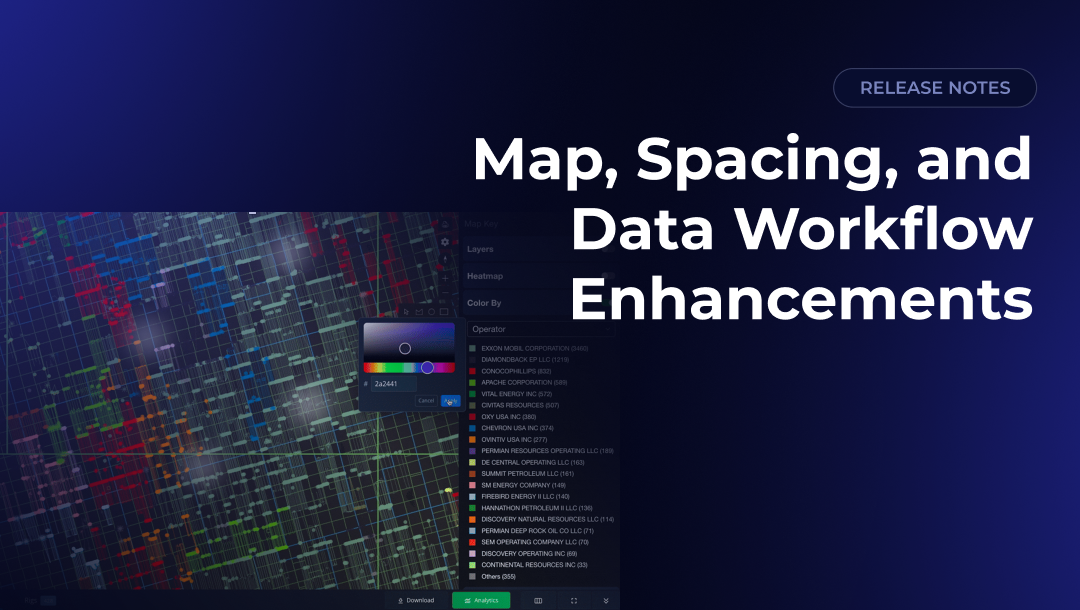 Energy Domain Data Release Notes — Map, Spacing, and Data Workflow Enhancements
