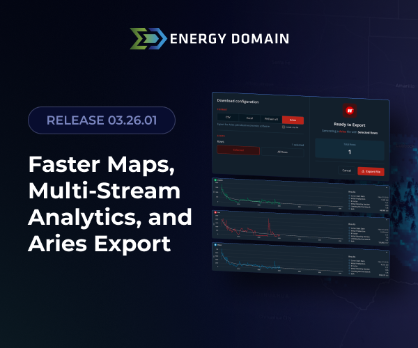 Energy Domain Data Product Update:  Faster Maps, Multi-Stream Analytics, and Aries Export