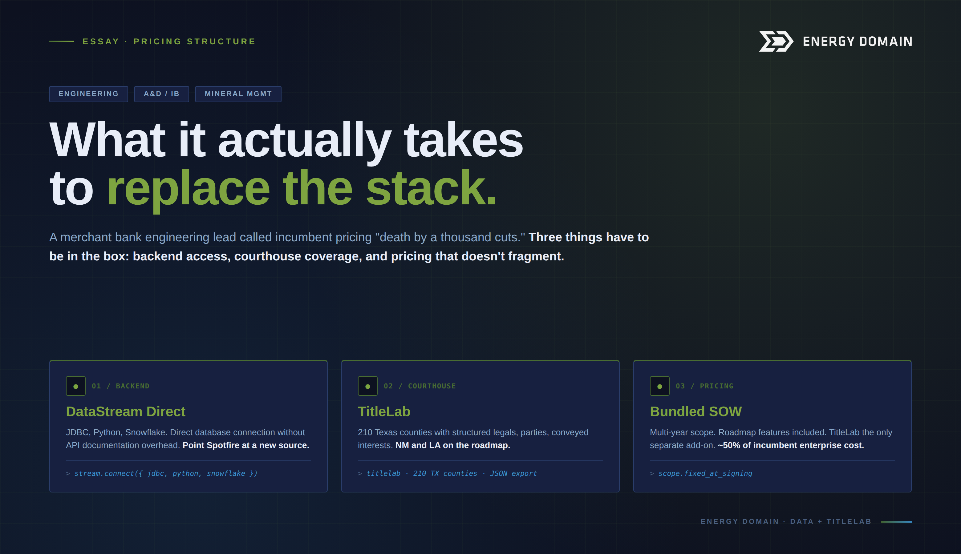 What It Actually Takes to Replace the Data Stack