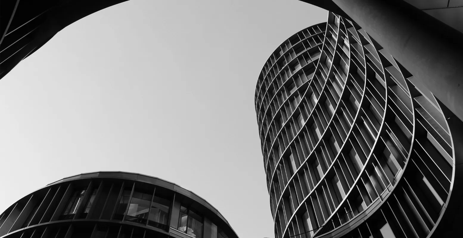 Abstract curved office building