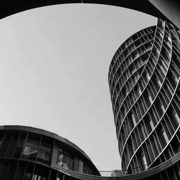 Abstract curved office building