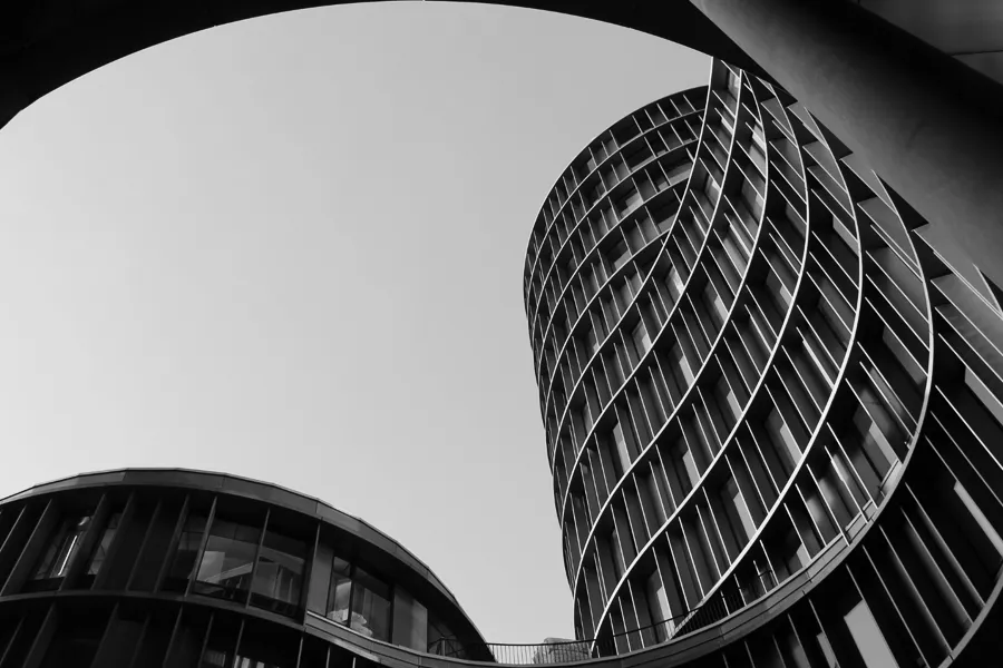 Abstract curved office building