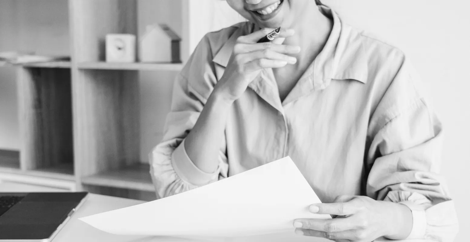 Man looking at paper