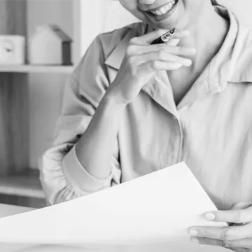 Man looking at paper