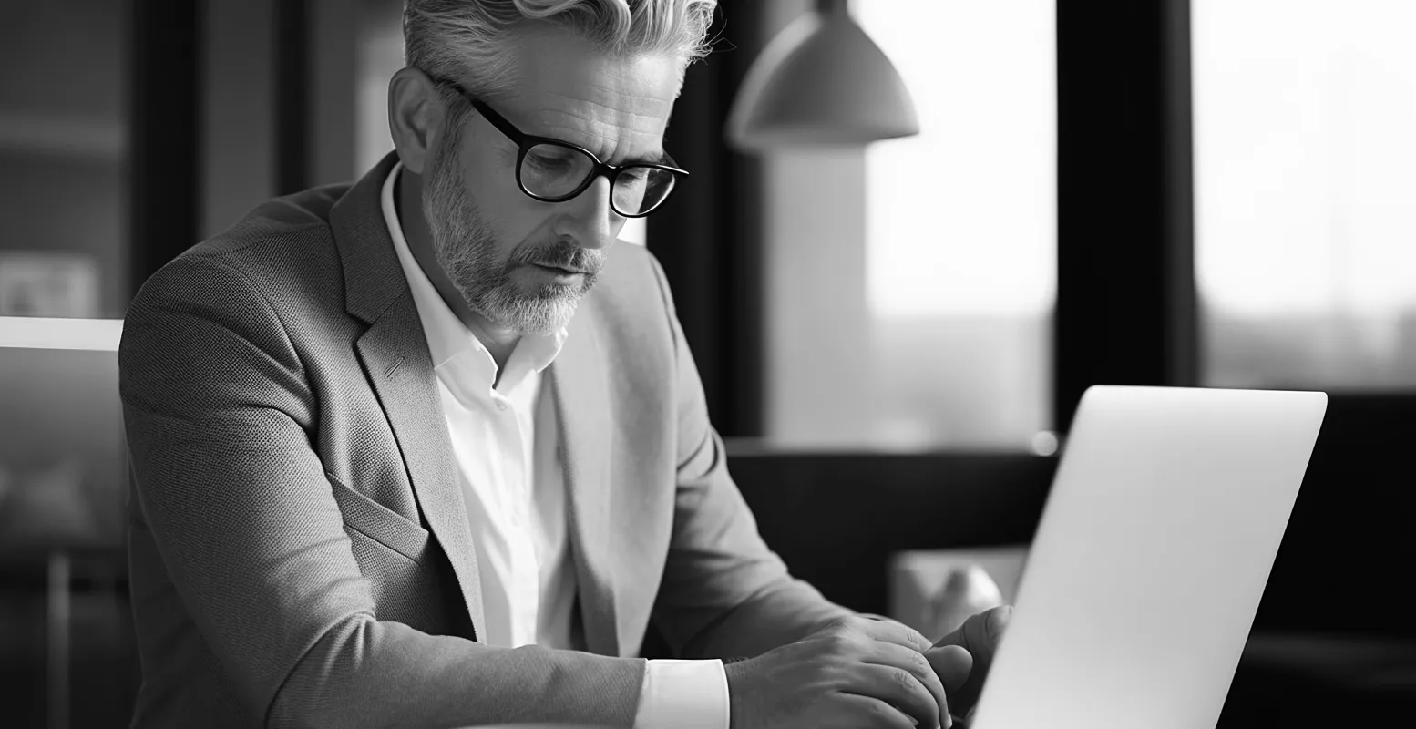 Business man working on computer