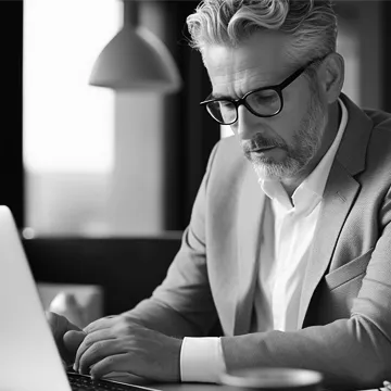 Business man working on computer