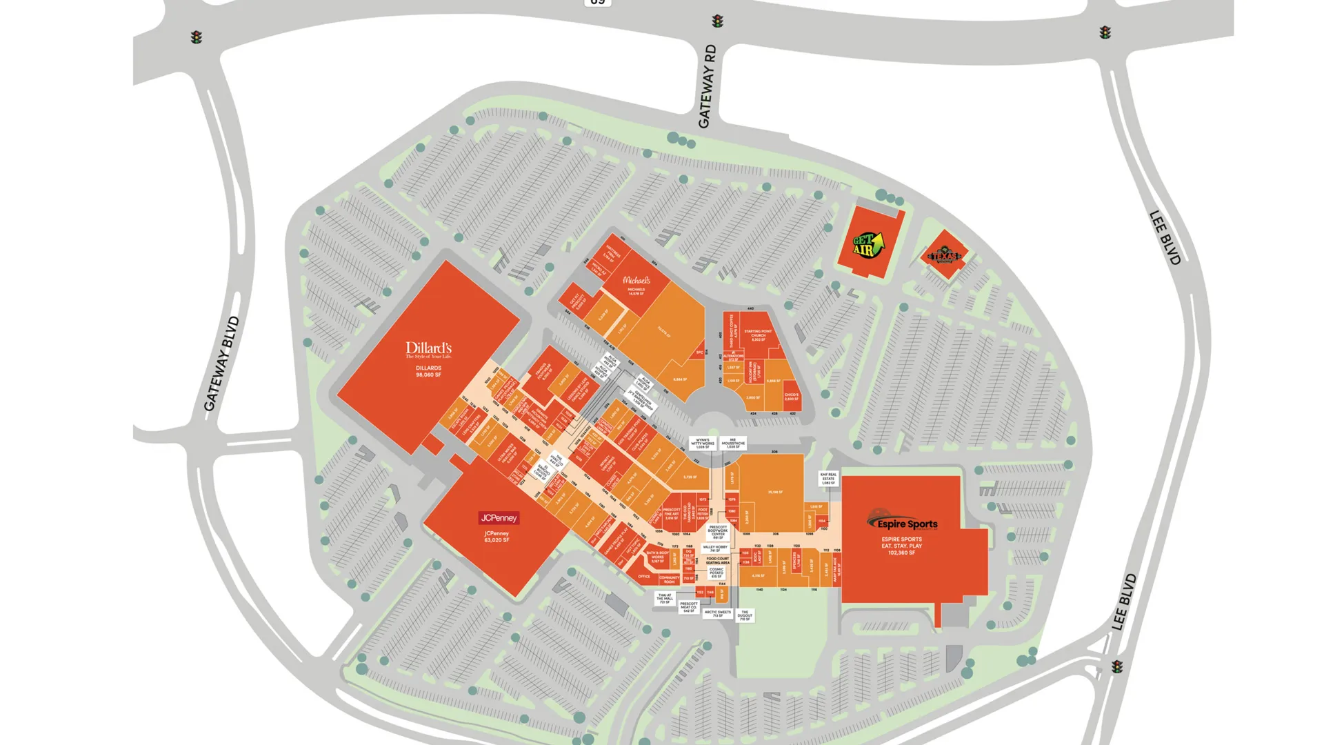 Advanced 2D site plan of Pine Ridge (retail)