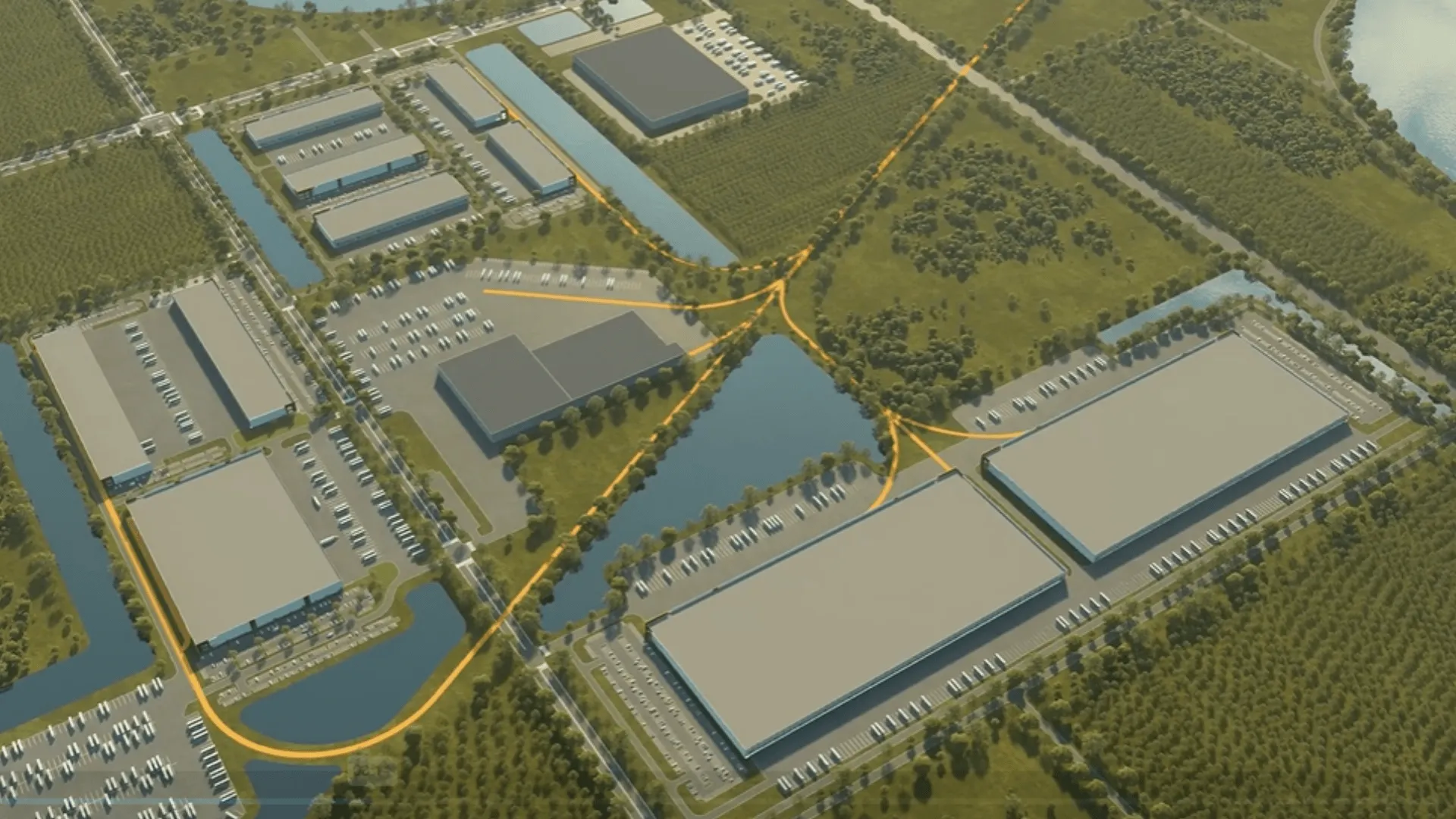 Animated rendering of an industrial space