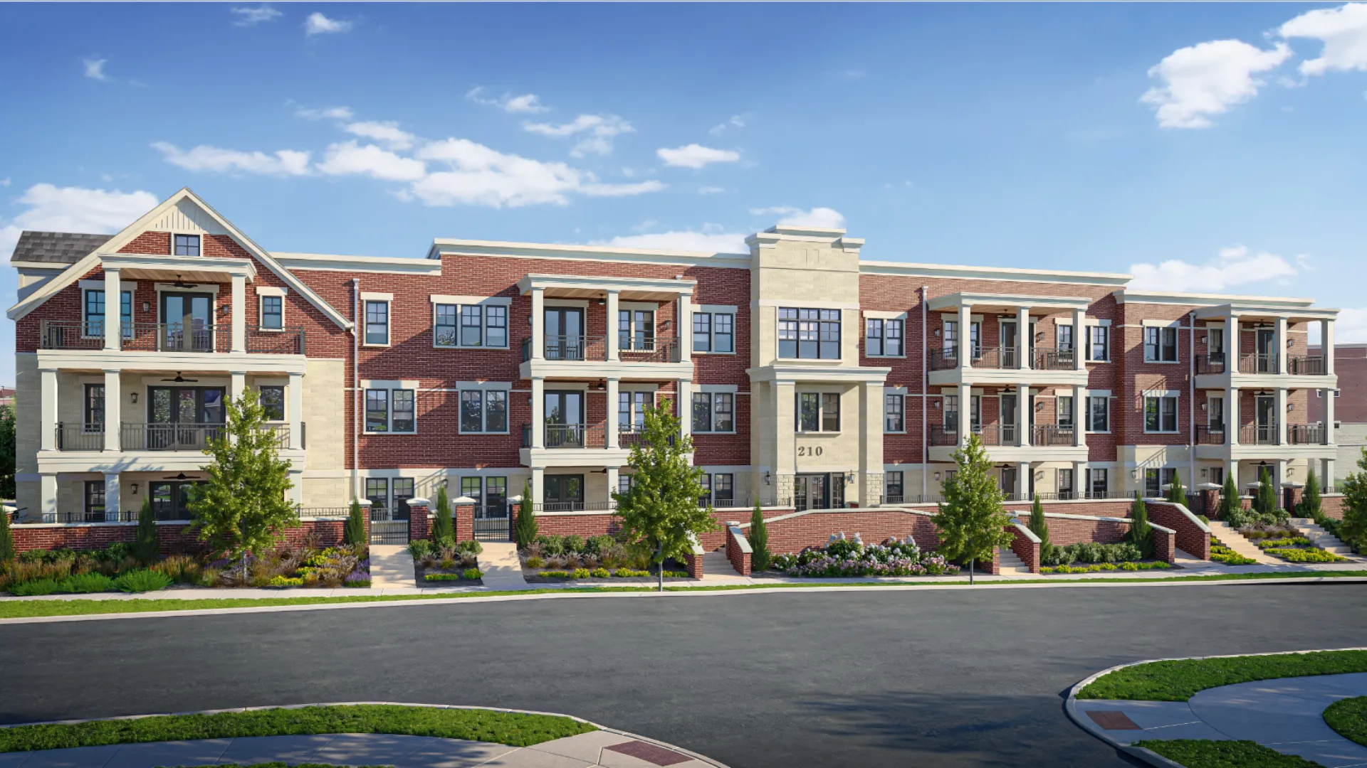 Still exterior rendering of a multifamily space