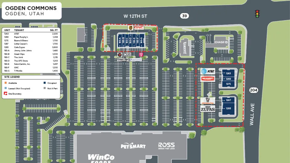 Detailed 2D site plan for a retail space