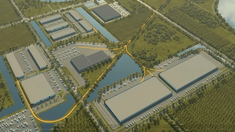 Animated rendering of an industrial space