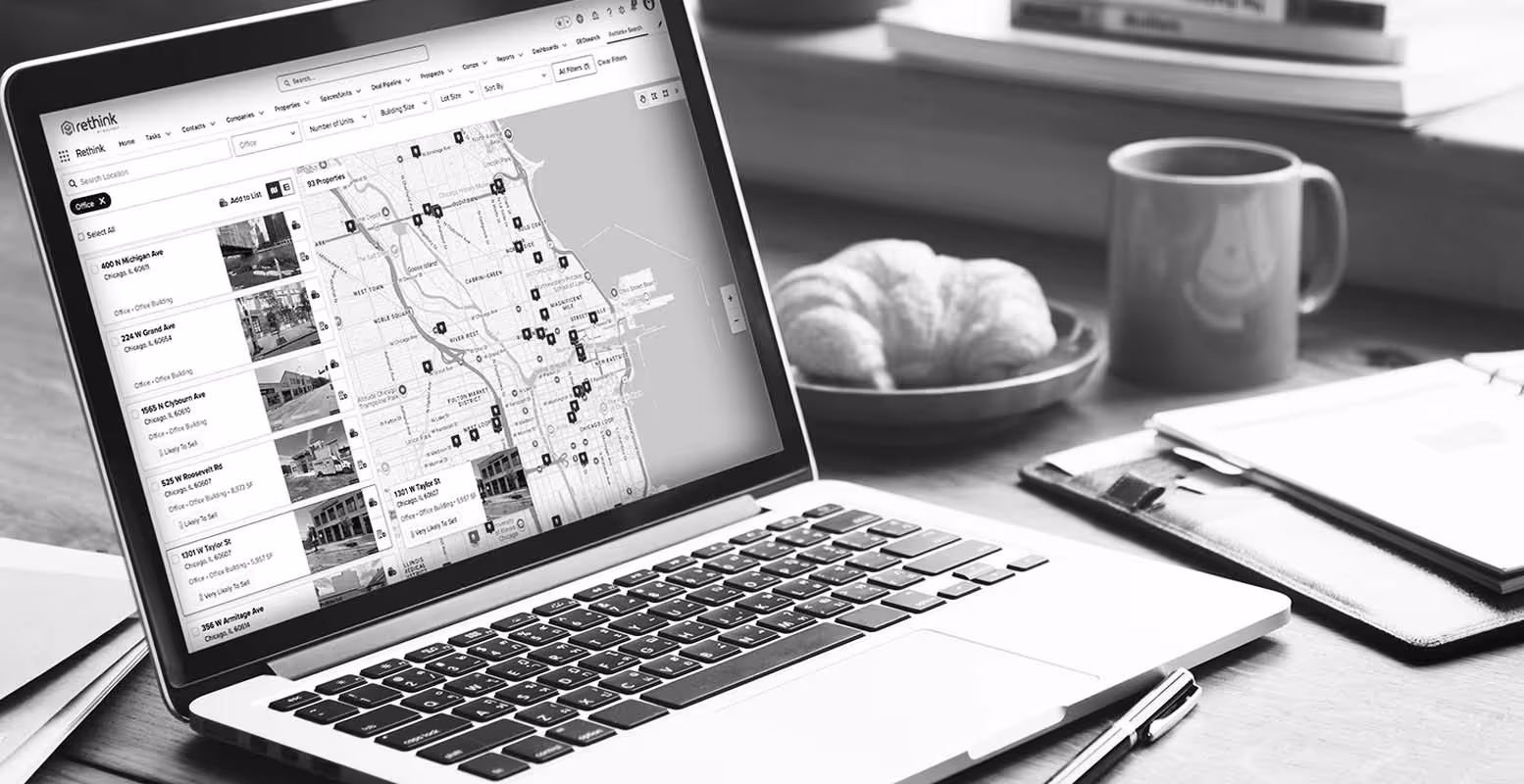 Mock up of Rethink+'s Property Search Map