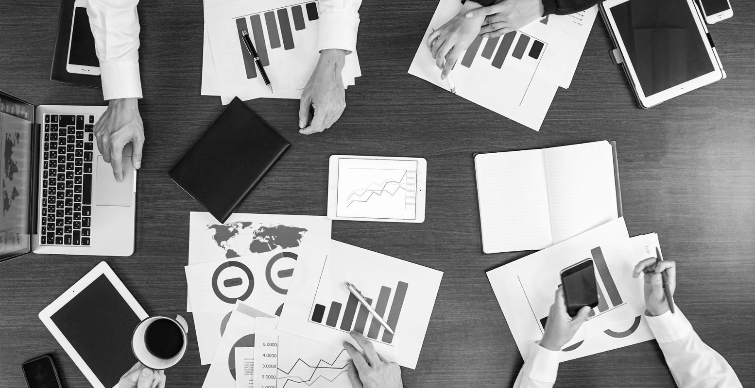 People working at table