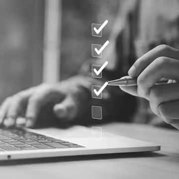 Person on computer with Checklist overlay