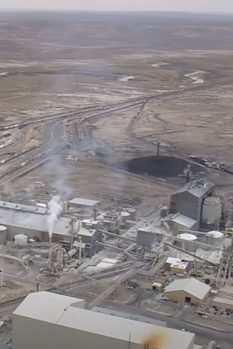 A photo of a trona mine in Wyoming