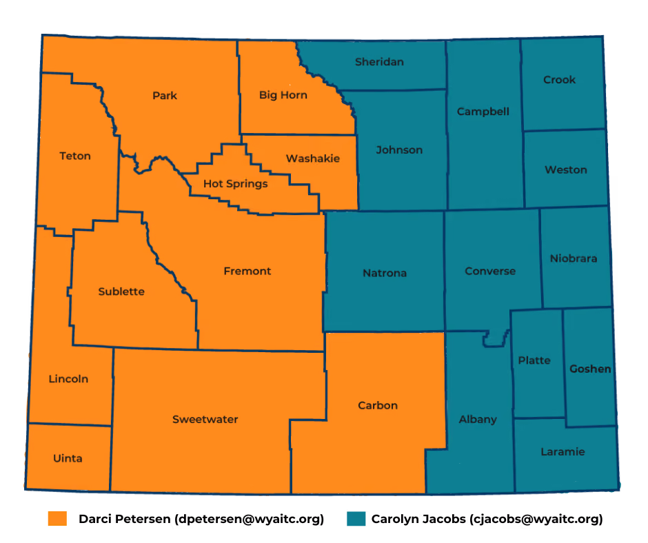 Map of Wyoming Education Advocates Territory