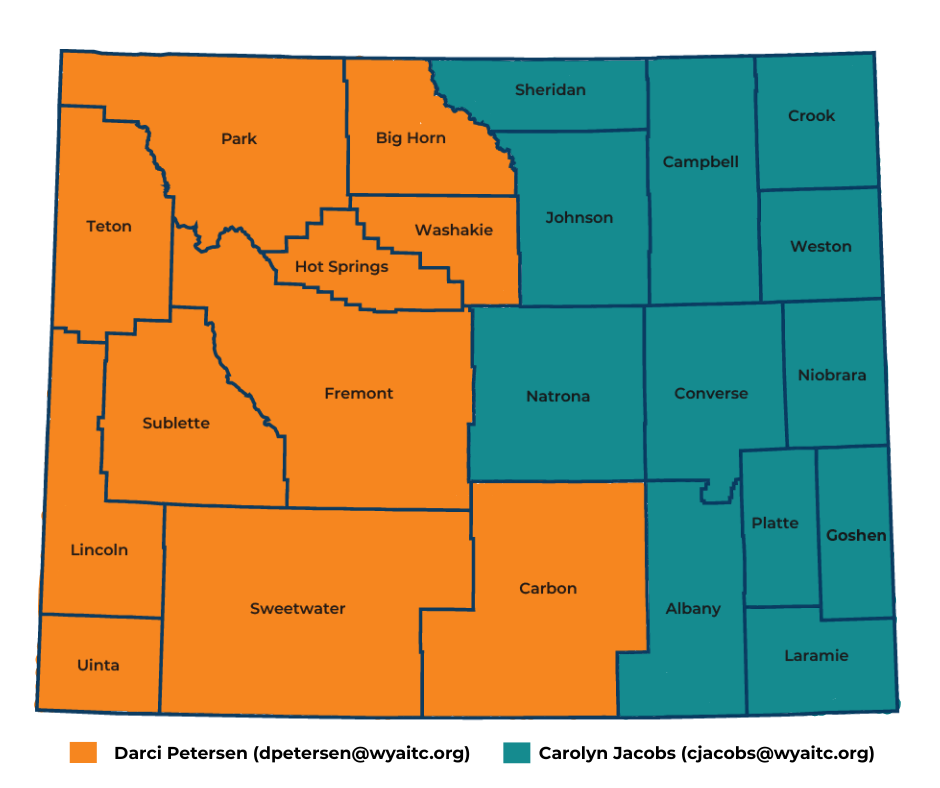 Map of Wyoming Education Advocates Territory