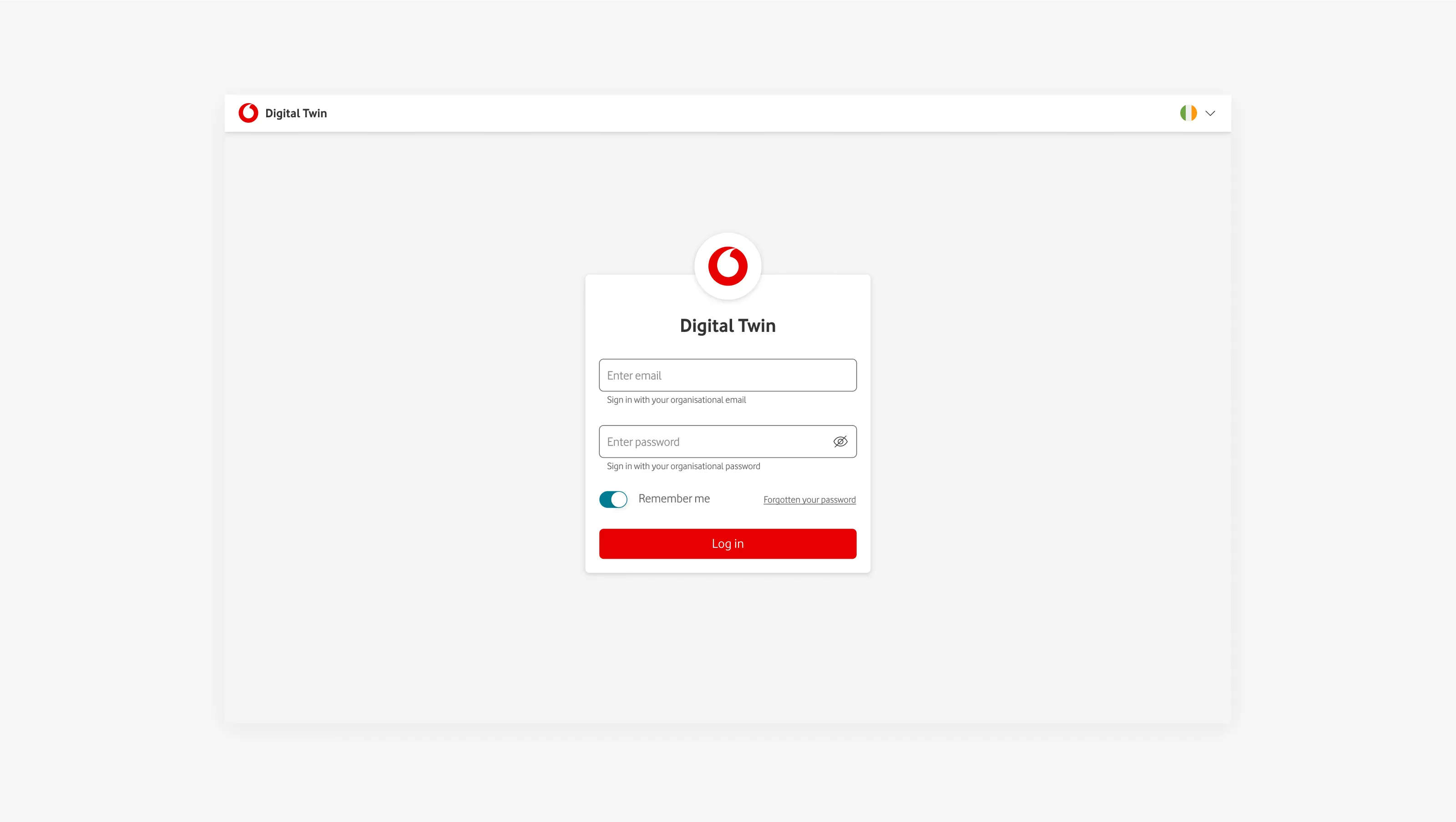 A screen from the web portal designed for Vodafone.