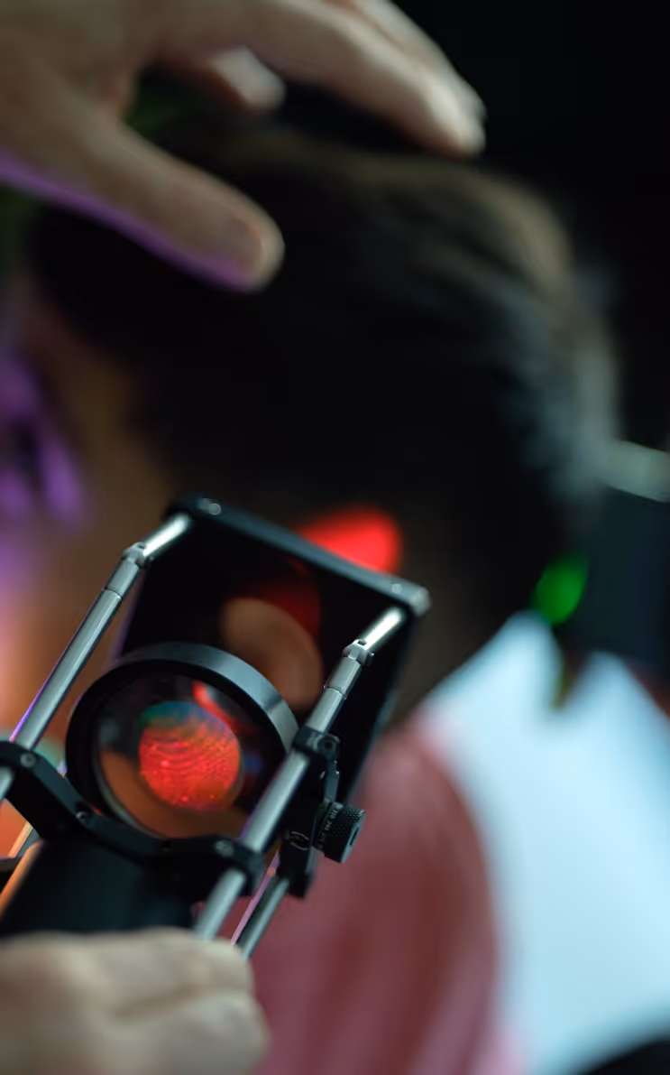 A child receiving Song Laser Activation Plasma Therapy