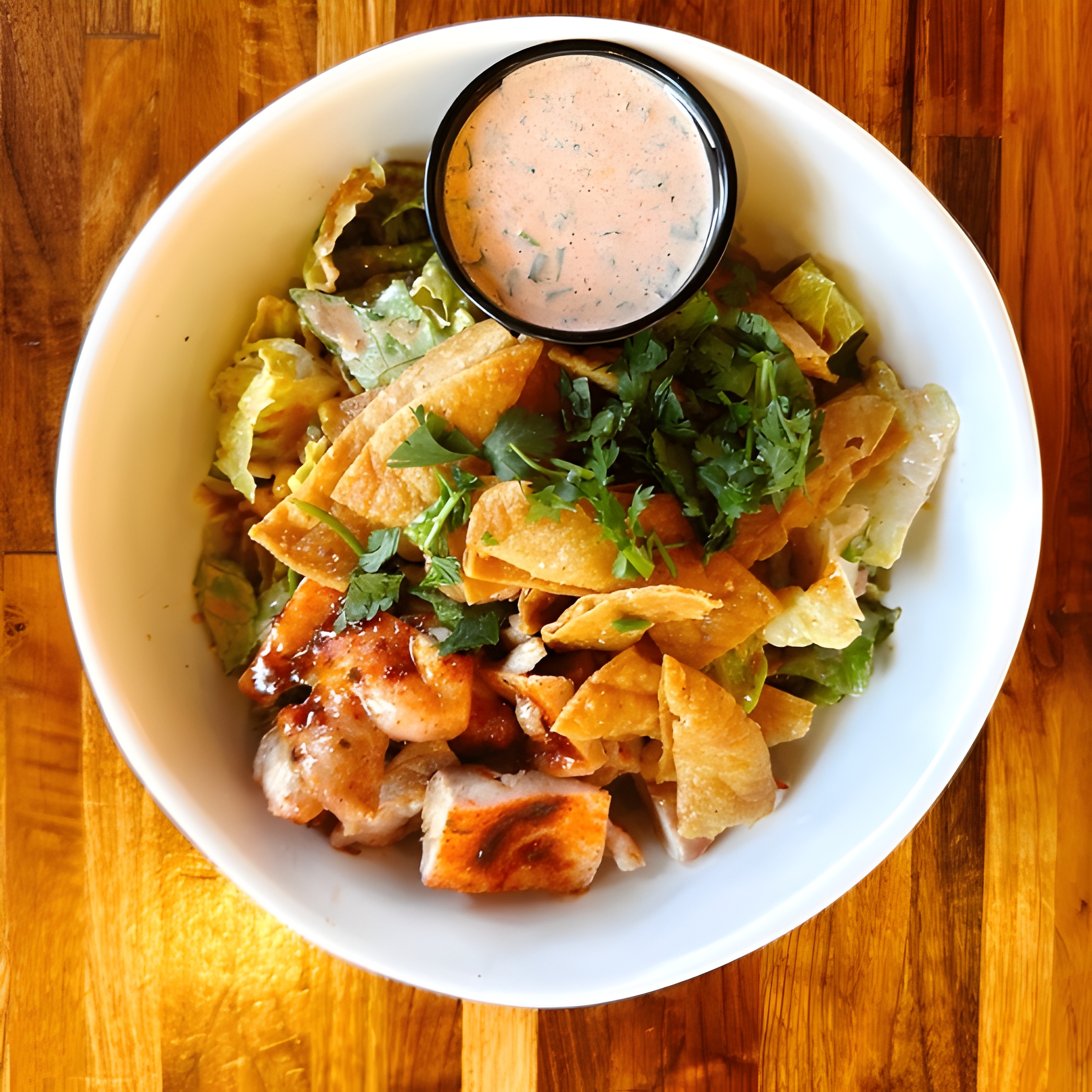 The Southwest Ranch Salad with veggies, chicken, and spicy ranch dressing at Forage Kitchen.