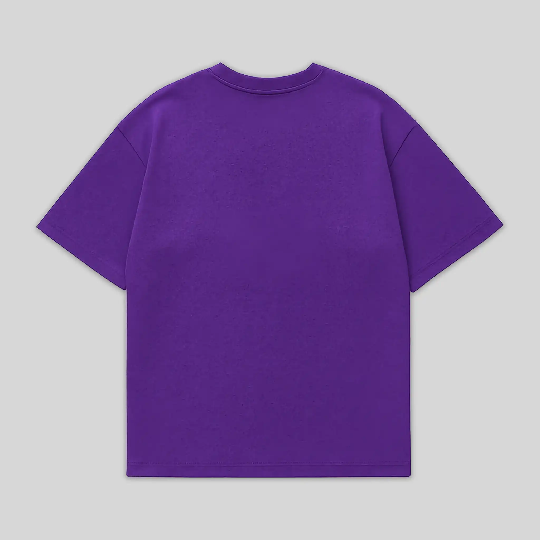Straygang Strike Tee in purple, back view, showcasing clean minimal back with no print.