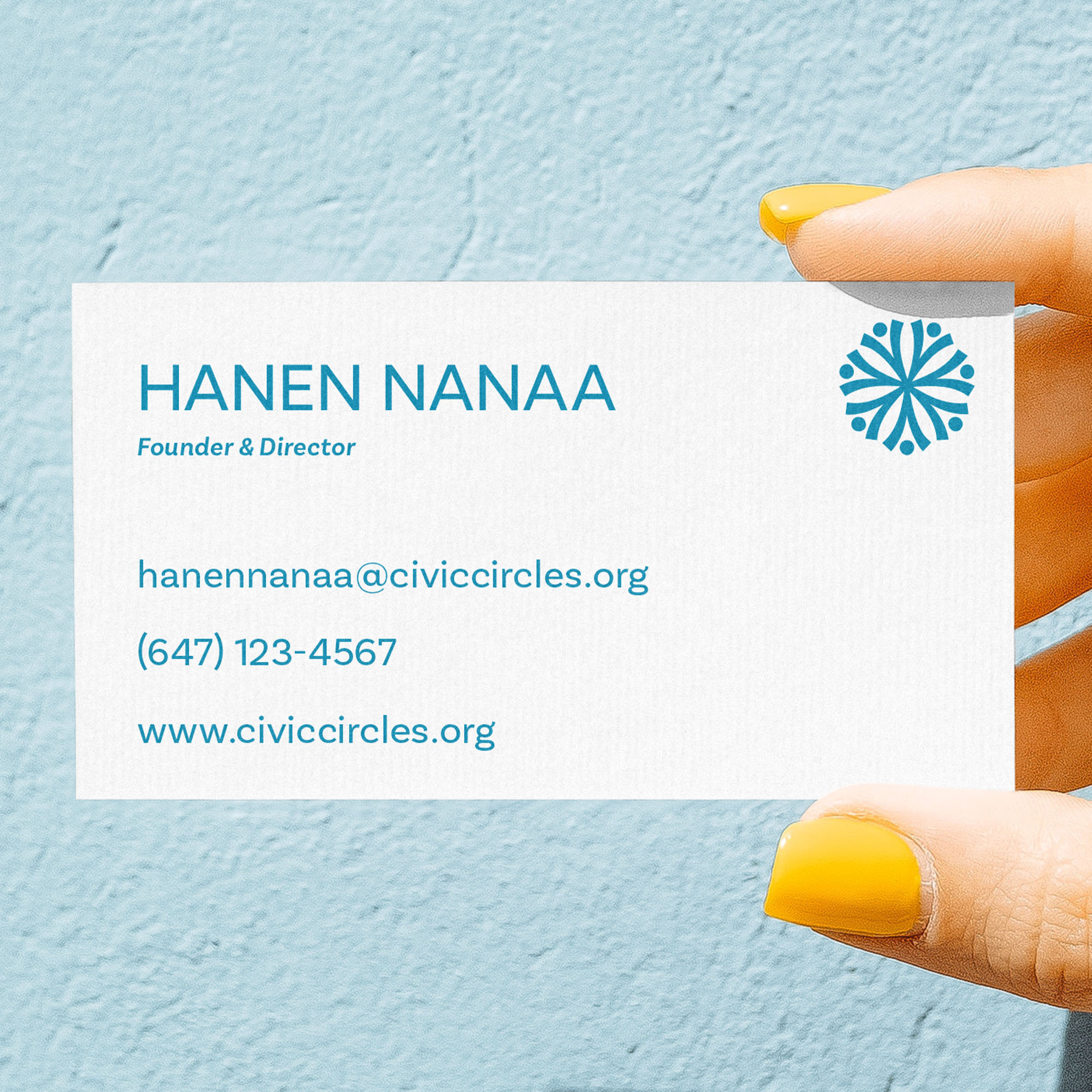 A business card design mockup. 