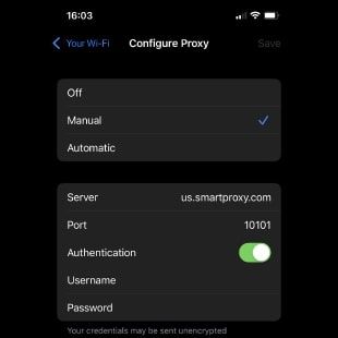 setting up a residential proxy for iPhone