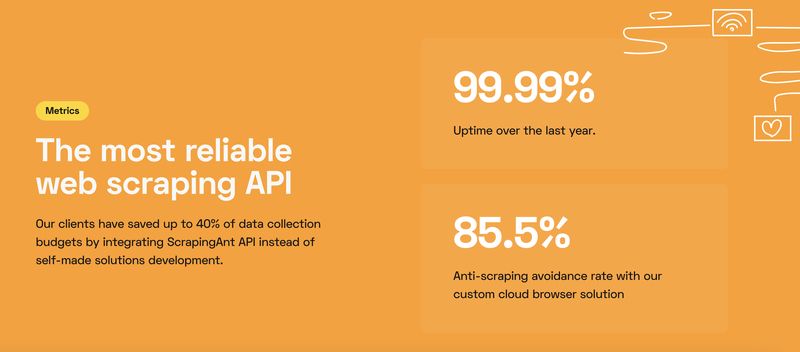 ScrapingAnt web scraping API service homepage