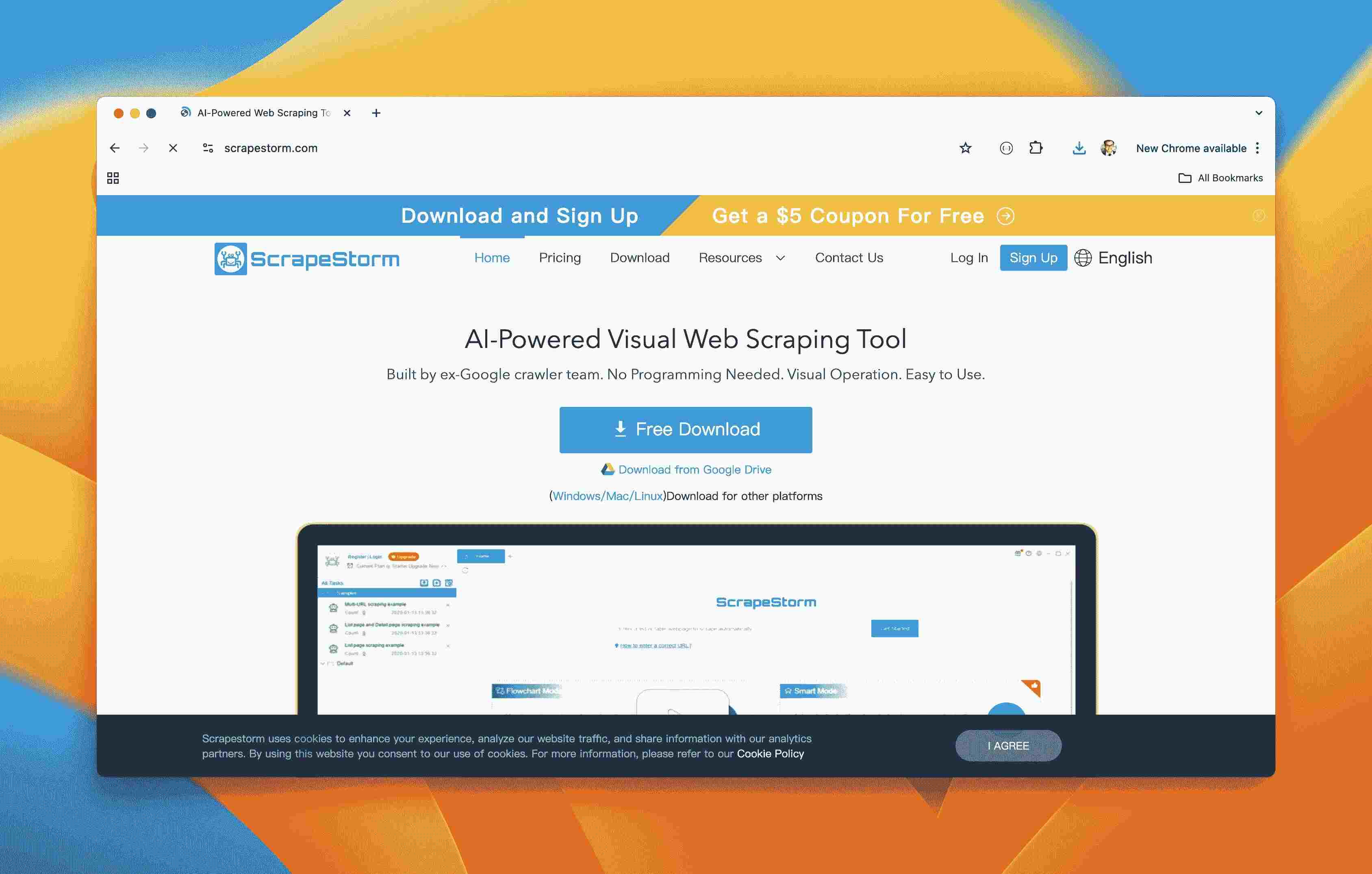 ScrapeStorm no-code AI web scraping tool with visual point-and-click interface