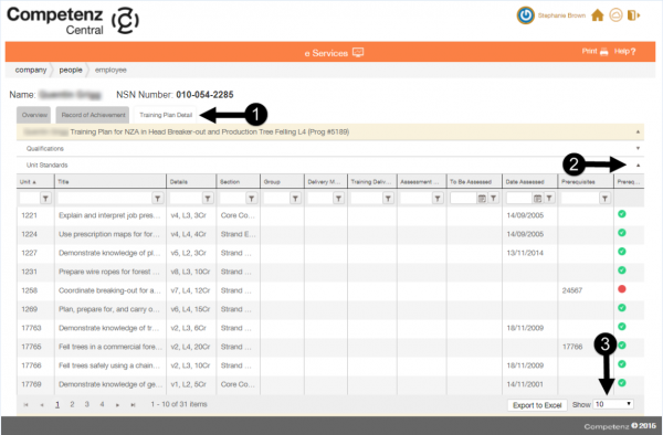Competenz Central eServices learner training plan2