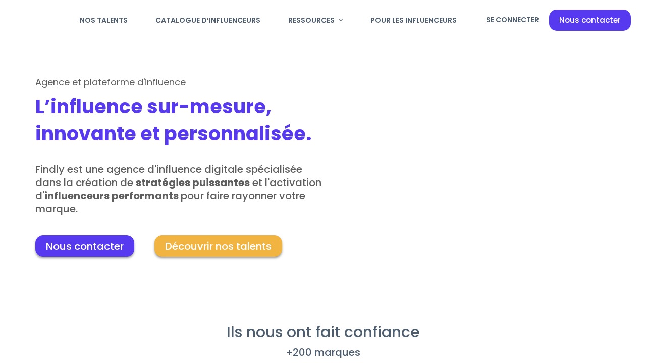 Interface Findly — plateforme UGC e-commerçants