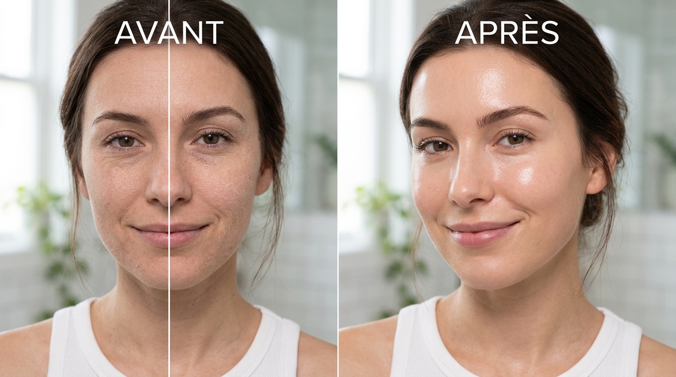 Before after résultat soin visage