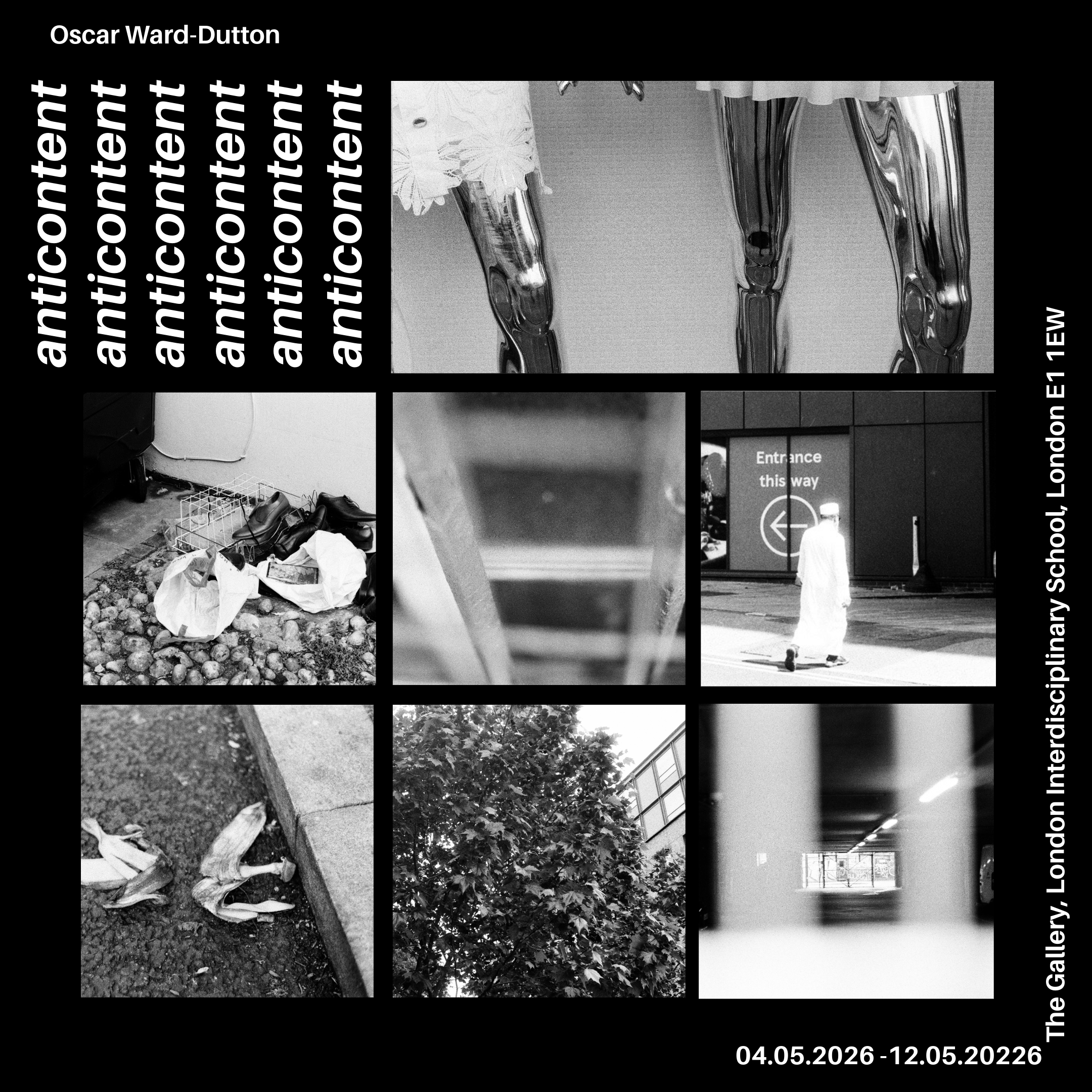 Join us for an analogue cacophony of twenty eyes orchestrating a exhibit that explores the phenomenon of anticontent and reflects the chaos and decay of both ourselves and the medium.