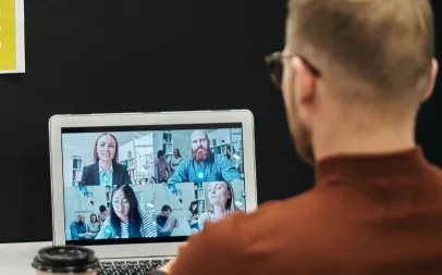faculty in virtual meeting