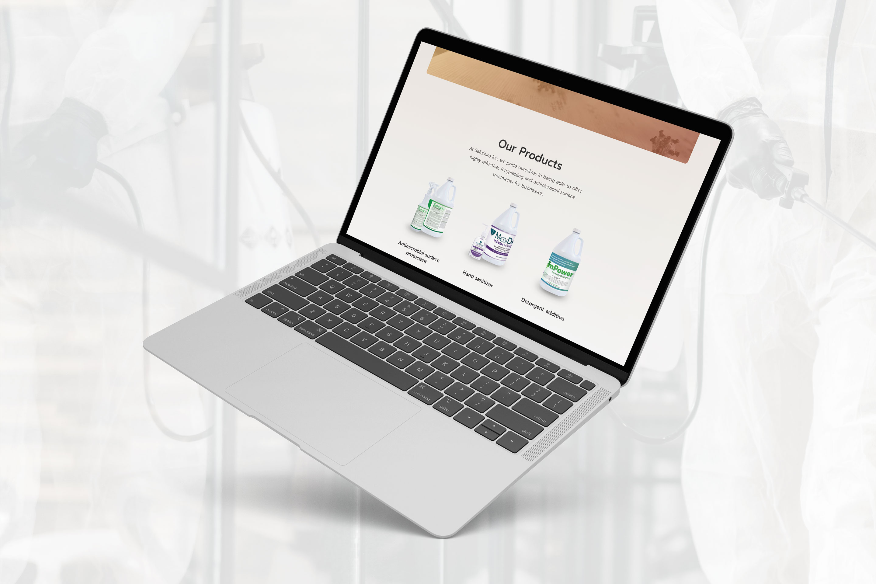 Aperçu de la page produits du site SafeSure