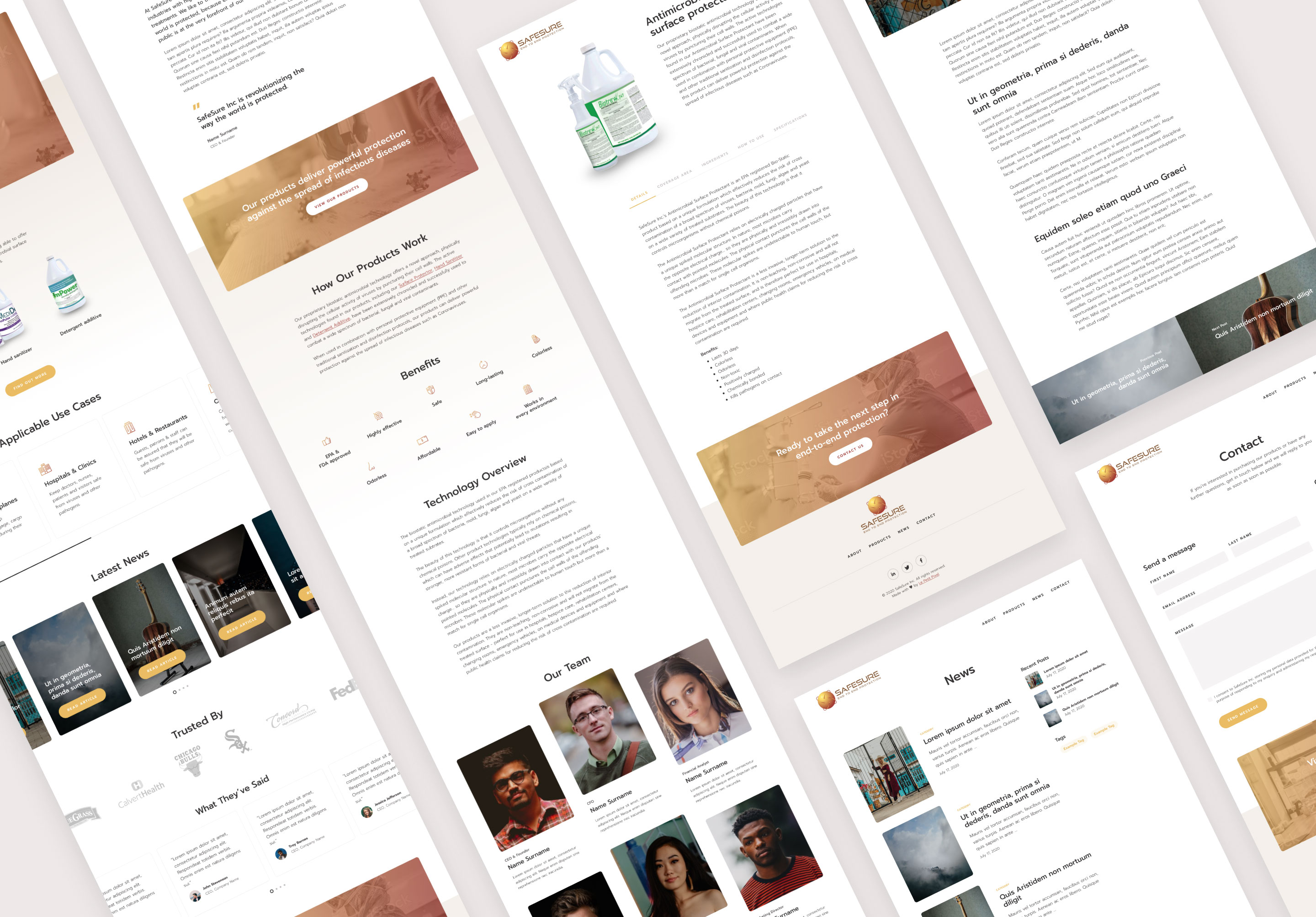 Prévisualisation complète de toutes les pages du site SafeSure